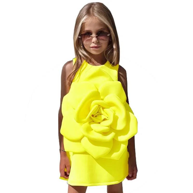 Girls' Three-dimensional Flower Catwalk Show Performance Dress
