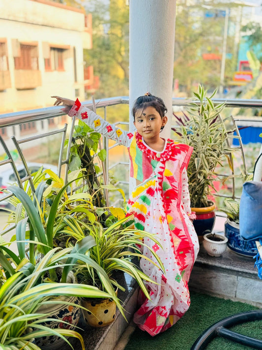 BABY PREMIUM DHAKAI SAREE READY TO WEAR