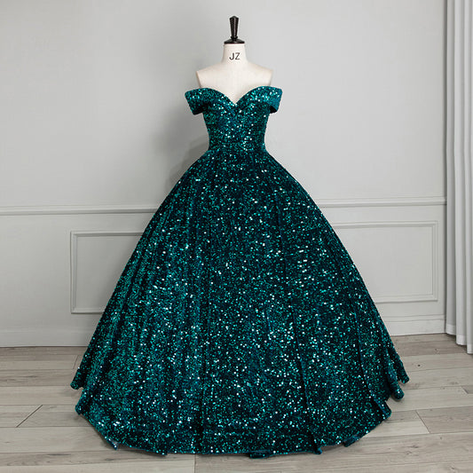Bridal Wedding Dress Women's Sequined Ball Show Dress