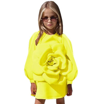 Girls' Three-dimensional Flower Catwalk Show Performance Dress