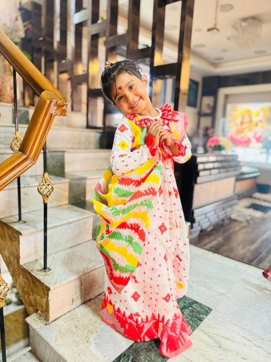 BABY PREMIUM DHAKAI SAREE READY TO WEAR