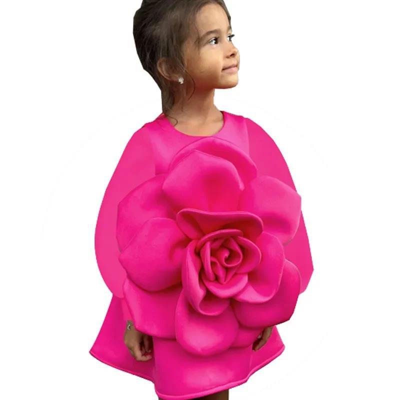 Girls' Three-dimensional Flower Catwalk Show Performance Dress