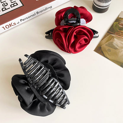Rose Flower Hair Clip High-grade Satin Temperament