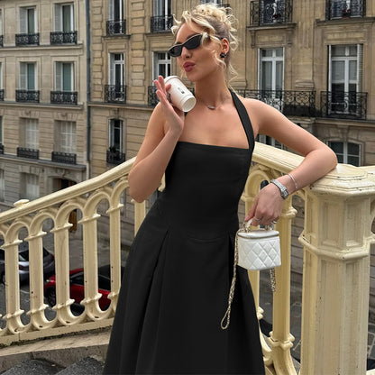 Women's Fashion Sexy Temperament High Waist Halter Tube Top Dress