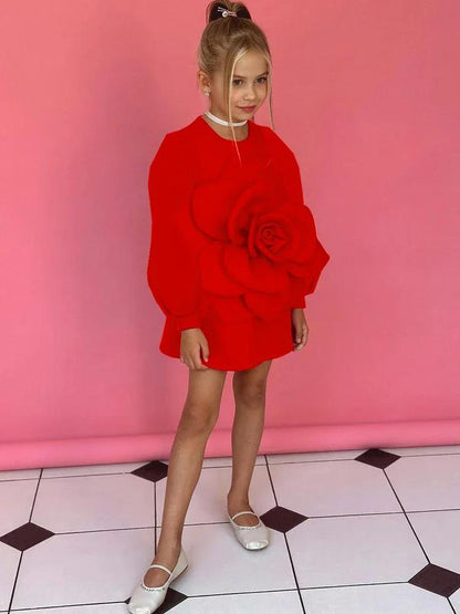 Girls' Three-dimensional Flower Catwalk Show Performance Dress