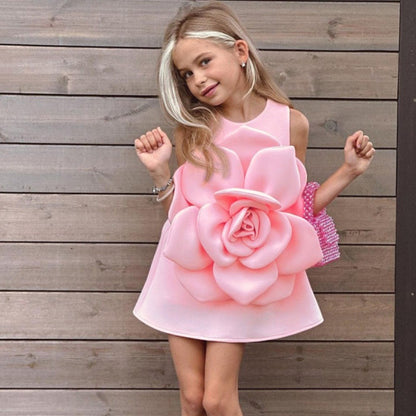 Girls' Three-dimensional Flower Catwalk Show Performance Dress