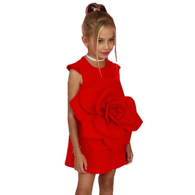 Girls' Three-dimensional Flower Catwalk Show Performance Dress