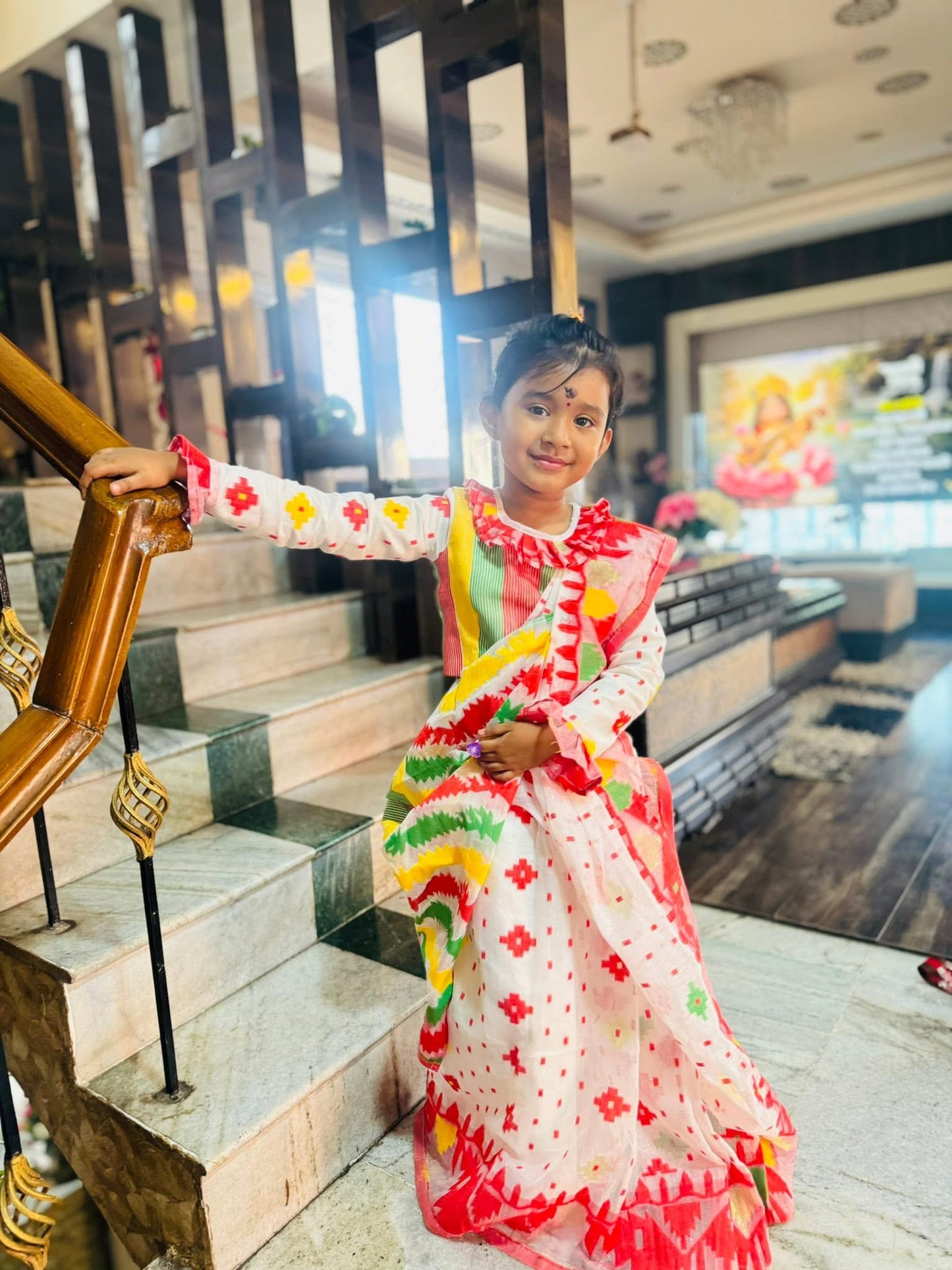 BABY PREMIUM DHAKAI SAREE READY TO WEAR