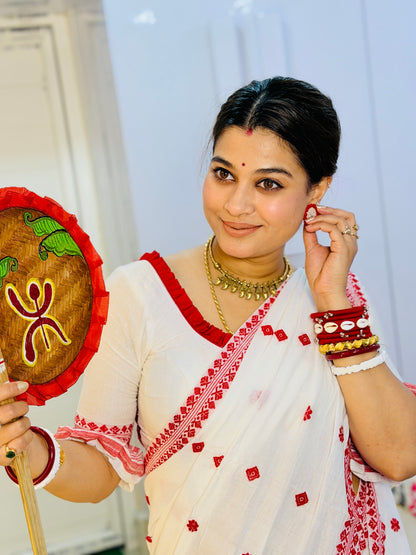 Traditional Assamese Mekhla Saree – Elegant Handwoven Ethnic Wear