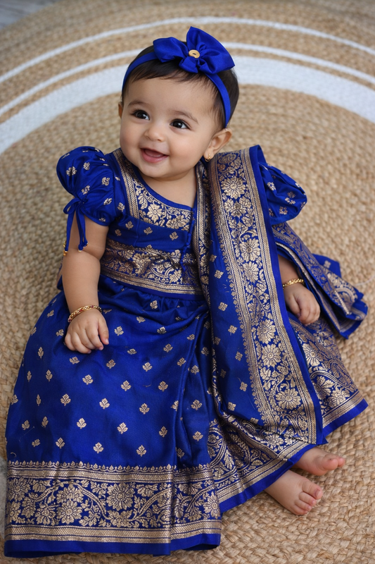 Baby Violet Benarasee Saree Ready To Wear