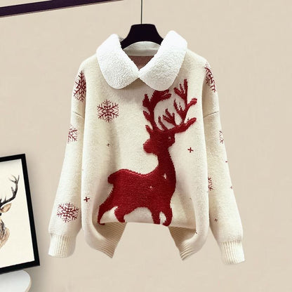 Slimming All-matching Knitted Sweater Skirt Two-piece Set