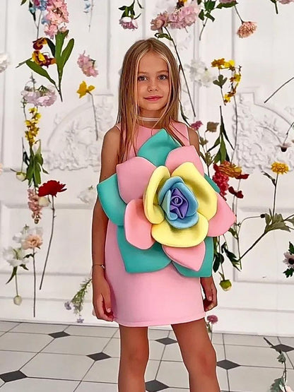 Girls' Three-dimensional Flower Catwalk Show Performance Dress
