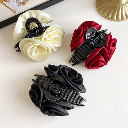 Rose Flower Hair Clip High-grade Satin Temperament