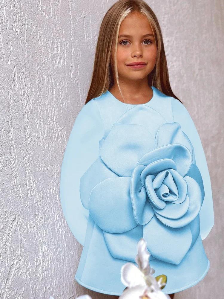 Girls' Three-dimensional Flower Catwalk Show Performance Dress