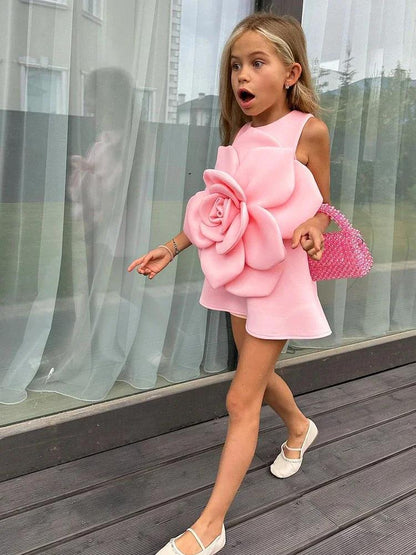 Girls' Three-dimensional Flower Catwalk Show Performance Dress