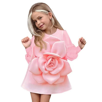 Girls' Three-dimensional Flower Catwalk Show Performance Dress